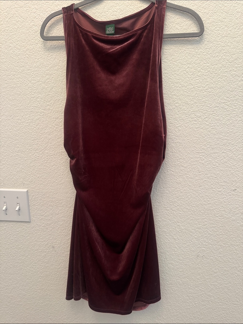 wild fable Velvet Mini Dress in Burgundy